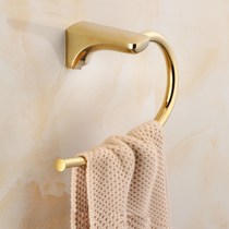 Light luxury golden towel ring shower room hand wipe towel rack round toilet foot towel rack free of punching