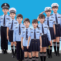 Children police suit jing guan fu set kindergarten boys and girls small uniform costumes little policewoman clothing he chang fu