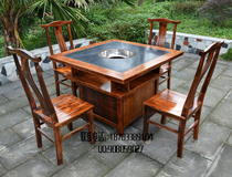 Factory direct marble wood hot pot table and chair Cabinet type hot pot table and chair square hot pot table long square table chair