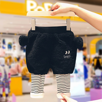 Popeye * Snoopy baby plus velvet casual pants children 2021 Winter new trousers boys and girls foreign style