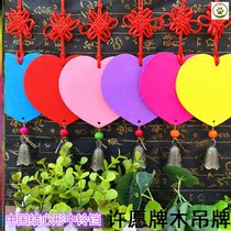 Wish card wooden tag tree scenic spot activity decoration hanging small wooden blessing wish handwritten lettering card pendant