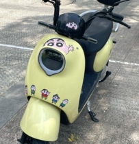 Taiwan Bell c6 car sticker crayon Chan new scratch cute car sticker Yadi m6 motorcycle electric car cartoon car sticker
