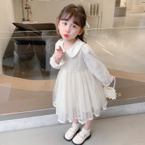 Girls Autumn Dress 2022 New Long Sleeves Kids Baby Princess Skirt Paneled Fluffy Skirt Flower Girl Dress Skirt