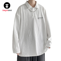  Aape zer ape head autumn lapel POLO shirt mens casual long-sleeved t-shirt Hong Kong trend brand printed top clothes