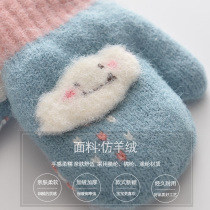 Baby gloves winter warm baby winter autumn winter plus velvet toddler children boys and girls 0-1-2-4 years old