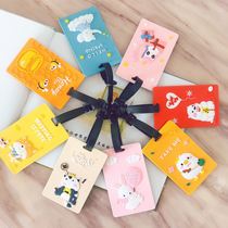Cartoon luggage tag card set Luggage tag Travel tag Plane check-in tag Cute boarding pass