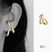 Earbone Clip Women Advanced Sensation Lukewarm Small Crowddesign s925 Pure Silver Ear Hanging Irregular Line Brief Geometric Ear Clip