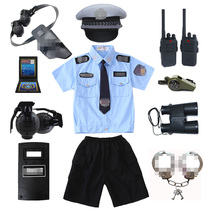 Child Police Uniform Police Uniform Boy Police Uniform Small Traffic Police Full Set Police Equipment Role Play Costume Performance Dress