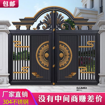 Customized 304 stainless steel villa gate courtyard door garden yard door Chinese household electric Casement sliding door