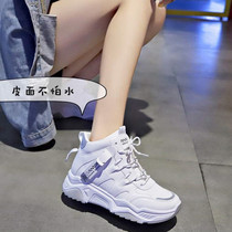 Li Ning father shoes women Spring and Autumn high-top sneakers Joker tide foreign air student waterproof 2021 new fashion ins