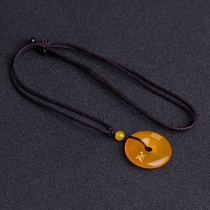 The Five Elements Hexagram belongs to Tukun Earth is happy men and women pendant yellow agate safety buckle jewelry unicorn key chain mobile phone chain