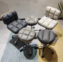 Barber shop comfortable large-scale chair round pulley universal wheel light luxury master chair hair salon special rotating large-scale stool