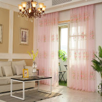 American finished living room partition curtain embroidered window gauze curtain bedroom window decoration floor-to-ceiling windows high-grade soft yarn curtains