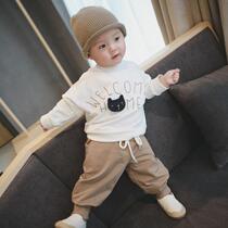 2021 Autumn New Baby men and women children clothes outside wearing cotton suit foreign baby clothes two-piece tide