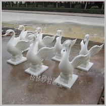 Hand-carved sandstone round swan sculpture European fountain outdoor waterscape glass fiber reinforced plastic large fountain