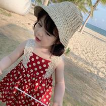 2021 summer new polka dot summer dress childrens swimsuit childrens girl dress princess dress female baby sling
