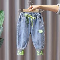 2021 autumn new boys jeans children children pants foreign baby swimsuit students closing pants tide