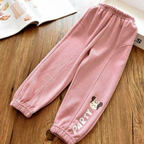 2022 Spring and Autumn Anti-mosquito Pants Childrens Knitted Sports Pants Fashion Pants Small and Medium Childrens Baby Loose Casual Sweatpants