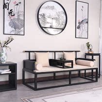 New Chinese Zen solid wood Luohan bed sofa small apartment simple bed bed model room hotel B & B custom furniture