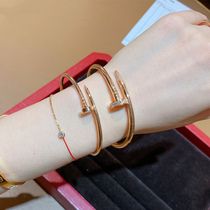 18K rose gold nail bracelet female gold platinum head and tail Diamond female bracelet fashion hand jewelry LY360