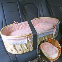 Baby car bed baby car seat basket type baby basket light lying flat rattan basket