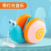 The same childrens rope drag snail toy creative fiber rope light music cable traction baby toddler