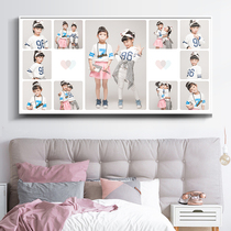 Childrens photo frame hanging wall 9 Nine Palace photo studio washing photo making baby photo creative combination photo wall customization