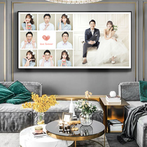 Wedding photo enlarged hanging wall wash photo plus crystal photo frame custom photo studio high-end wedding photo Nine Palace grid making