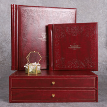 High-end leather box photo album custom wedding photo finishing book wedding photo studio high-end wedding book making family booklet
