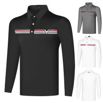 New spring and autumn golf clothes mens long sleeve sports quick-drying breathable lapel polo shirt loose top