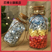 Transparent glass Star bottle wishing bottle with Cork drift bottle Lucky Star bottle can hold 520 paper Star wish bottle