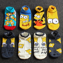 Socks Fun Socks Male Short Socks Sins Tide Summer Thin Boat Socks Women Spring Autumn Cute Cartoon Short Drum Low Bunch of Damp Socks Cotton