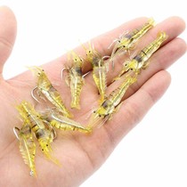Soft 4cm ultra-realistic luminous simulation soft bait with hook shrimp black pattern soft shrimp warped mouth perch special kill Luya freshwater fake