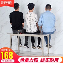 Customized stainless steel workbench table factory workshop wear-resistant single-layer shelf desk console e-commerce packaging table