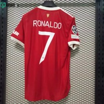 Genuine 21-22 season 2021 Manchester United home No. 7 Ronaldo player version jersey football suit custom T-shirt H31090