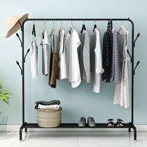 Indoor Simple drying rack floor-to-ceiling bedroom cold drying clothes rack single pole type thick hanger balcony coat rack