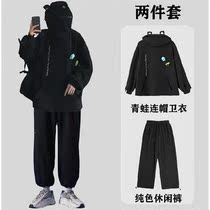 Autumn and winter frog pullover couple niche design sense doll toad sweater suit men ins trend loose top