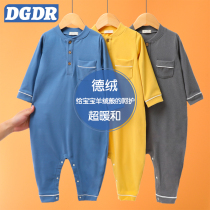 Childrens Delong Siamese Pajamas Autumn and Winter Boys Long Sleeping Bag Girls Baby Kick Home Clothes