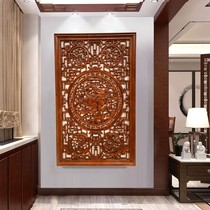 Dongyang wood carving pendants camphor solid wood carving unicorn vertical screen Chinese living room porch decoration wall hanging crafts
