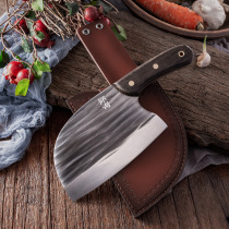 Old man knife leather sheath forging cutting and cutting dual-purpose knife cover household round head ladys kitchen knife cutting chicken and meat knife library knife shell