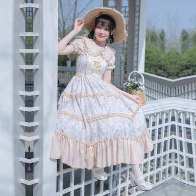 taobao agent [Banxia] Withpuji original design embroidered printing skirt long model JSK spring and summer lolita skirt
