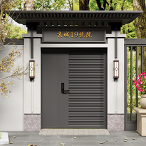 Wrought iron shutter door Villa outdoor gate country entrance garden single double open iron door modern simple courtyard door