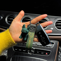 French bucket keychain Female cute creative ins car key pendant Net red male couple school bag hanging key chain