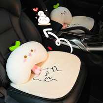 Car seat headrest car neck pillow waist net red car pillow a pair of cute cartoon pillows in the car