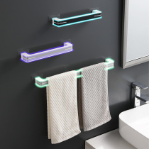 Towel rack-free toilet wall-mounted rack toilet bath towel hanging rod artifact hanger bathroom towel bar