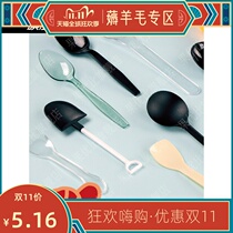 Trumpet flower transparent disposable plastic spoon pudding spoon yogurt spoon cake ice cream Spoon mousse cup dessert fork spoon