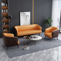 Minimalist office sofa 1 1 3 Composition Office light luxury furniture minimalist business reception guests leather sofas