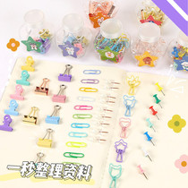 Color paper clip clip bookmarks office supplies creative cute student I-shaped nail small long tail clip hipster