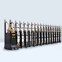 Muhu rural villa courtyard electric door mobile phone remote control sliding door sealing plate anti-theft aluminum alloy retractable door household