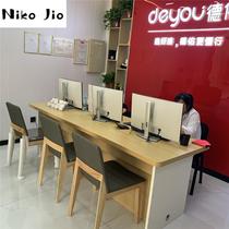 Deyou desk front desk shell store real estate desk and chair agency office furniture reception desk combination three